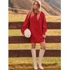 image:imageANRABESS Womens Sweater Dress Oversized Cable Knit Chunky Long Sleeve Short Dresses 2026 Fall Outfits Vacation Winter ClothesRed