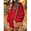 image:imageANRABESS Womens Sweater Dress Oversized Cable Knit Chunky Long Sleeve Short Dresses 2026 Fall Outfits Vacation Winter ClothesRed