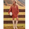 image:imageANRABESS Womens Sweater Dress Oversized Cable Knit Chunky Long Sleeve Short Dresses 2026 Fall Outfits Vacation Winter ClothesRust Orange