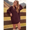 image:imageANRABESS Womens Sweater Dress Oversized Cable Knit Chunky Long Sleeve Short Dresses 2026 Fall Outfits Vacation Winter ClothesWine Red