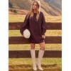 image:imageANRABESS Womens Sweater Dress Oversized Cable Knit Chunky Long Sleeve Short Dresses 2026 Fall Outfits Vacation Winter ClothesWine Red