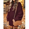 image:imageANRABESS Womens Sweater Dress Oversized Cable Knit Chunky Long Sleeve Short Dresses 2026 Fall Outfits Vacation Winter ClothesWine Red