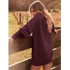 image:imageANRABESS Womens Sweater Dress Oversized Cable Knit Chunky Long Sleeve Short Dresses 2026 Fall Outfits Vacation Winter ClothesWine Red