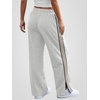image:imageANRABESS Womens Sweatpants Wide Leg Striped Track Pants  Straight Leg High Elastic Drawstring Waist Sweat Pants amp PocketsSide Slit HemAthleisure SportyCasual LoungeFall WinterGrey