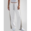 image:imageANRABESS Womens Sweatpants Wide Leg Striped Track Pants  Straight Leg High Elastic Drawstring Waist Sweat Pants amp PocketsSide Slit HemAthleisure SportyCasual LoungeFall WinterWhite