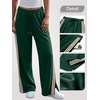 image:imageANRABESS Womens Sweatpants Wide Leg Striped Track Pants  Straight Leg High Elastic Drawstring Waist Sweat Pants amp PocketsSide Slit HemAthleisure SportyCasual LoungeFall WinterDeep Green