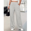 image:imageANRABESS Womens Waffle Knit Wide Leg Lounge Pants  Soft Fabric High Waist Elastic Loose Trousers with Pockets Casual Travel Work Loungewear Fall Winter Transition ClothesLight Grey