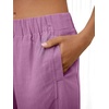 image:imageANRABESS Womens Wide Leg Linen Pants Summer Boho Casual Elastic Waist Long Lounge Travel Pants Trousers with PocketsPurple