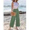 image:imageANRABESS Womens Wide Leg Palazzo Pants with Pockets  Lightweight Breathable High Waisted Pants Beach Vacation Flowy Lounge amp Casual Summer TrousersArmy Green