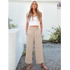image:imageANRABESS Womens Wide Leg Palazzo Pants with Pockets  Lightweight Breathable High Waisted Pants Beach Vacation Flowy Lounge amp Casual Summer TrousersAlmond