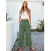 image:imageANRABESS Womens Wide Leg Palazzo Pants with Pockets  Lightweight Breathable High Waisted Pants Beach Vacation Flowy Lounge amp Casual Summer TrousersArmy Green