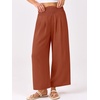 image:imageANRABESS Womens Wide Leg Palazzo Pants with Pockets  Lightweight Breathable High Waisted Pants Beach Vacation Flowy Lounge amp Casual Summer TrousersBrick Red