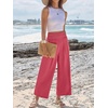 image:imageANRABESS Womens Wide Leg Palazzo Pants with Pockets  Lightweight Breathable High Waisted Pants Beach Vacation Flowy Lounge amp Casual Summer TrousersCoral