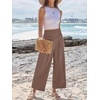 image:imageANRABESS Womens Wide Leg Palazzo Pants with Pockets  Lightweight Breathable High Waisted Pants Beach Vacation Flowy Lounge amp Casual Summer TrousersCoffee Brown