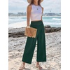 image:imageANRABESS Womens Wide Leg Palazzo Pants with Pockets  Lightweight Breathable High Waisted Pants Beach Vacation Flowy Lounge amp Casual Summer TrousersDark Green