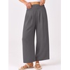 image:imageANRABESS Womens Wide Leg Palazzo Pants with Pockets  Lightweight Breathable High Waisted Pants Beach Vacation Flowy Lounge amp Casual Summer TrousersDark Grey