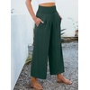 image:imageANRABESS Womens Wide Leg Palazzo Pants with Pockets  Lightweight Breathable High Waisted Pants Beach Vacation Flowy Lounge amp Casual Summer TrousersDark Green