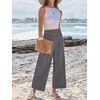 image:imageANRABESS Womens Wide Leg Palazzo Pants with Pockets  Lightweight Breathable High Waisted Pants Beach Vacation Flowy Lounge amp Casual Summer TrousersDark Grey