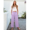 image:imageANRABESS Womens Wide Leg Palazzo Pants with Pockets  Lightweight Breathable High Waisted Pants Beach Vacation Flowy Lounge amp Casual Summer TrousersLight Purple