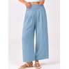 image:imageANRABESS Womens Wide Leg Palazzo Pants with Pockets  Lightweight Breathable High Waisted Pants Beach Vacation Flowy Lounge amp Casual Summer TrousersSky