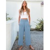 image:imageANRABESS Womens Wide Leg Palazzo Pants with Pockets  Lightweight Breathable High Waisted Pants Beach Vacation Flowy Lounge amp Casual Summer TrousersSky