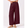 image:imageANRABESS Womens Wide Leg Palazzo Pants with Pockets  Lightweight Breathable High Waisted Pants Beach Vacation Flowy Lounge amp Casual Summer TrousersWine Red