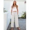 image:imageANRABESS Womens Wide Leg Palazzo Pants with Pockets  Lightweight Breathable High Waisted Pants Beach Vacation Flowy Lounge amp Casual Summer TrousersWhite