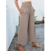 image:imageANRABESS Womens Wide Leg Palazzo Pants with Pockets  Lightweight Breathable High Waisted Pants Beach Vacation Flowy Lounge amp Casual Summer TrousersWheet