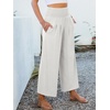image:imageANRABESS Womens Wide Leg Palazzo Pants with Pockets  Lightweight Breathable High Waisted Pants Beach Vacation Flowy Lounge amp Casual Summer TrousersWhite
