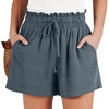 image:imageANRABESS Women Linen Shorts Wide Leg High Waist Loose Elastic Drawstring Casual Dressy 2026 Summer for Beach Vacation DailyGrey