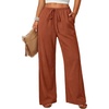 image:imageANRABESS Womens Baggy Wide Leg Palazzo Pants  Loose Fit Drawstring Elastic Waist Trousers with Pockets Casual Flowy Lounge Work Outfits 2026 Fall summer ClothesOrange