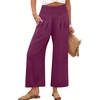 image:imageANRABESS Womens Wide Leg Palazzo Pants with Pockets  Lightweight Breathable High Waisted Pants Beach Vacation Flowy Lounge amp Casual Summer TrousersPurple Red