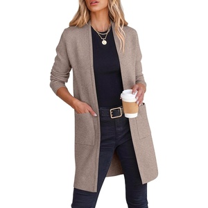 image:imageANRABESS Cardigan Sweater for Women Casual 2026 Fall Fashion Coat Long Sleeve Open Front Knit Coatigan OutwearRed Khaki