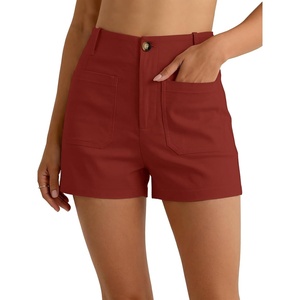 image:imageANRABESS Dressy Shorts for Women with Flat Pockets  WrinkleFree Stretchy Comfort Shorts Business Casual Office Work 2026 Summer Cute ClothesBrick Red