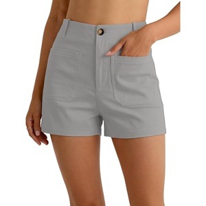 image:imageANRABESS Dressy Shorts for Women with Flat Pockets  WrinkleFree Stretchy Comfort Shorts Business Casual Office Work 2026 Summer Cute ClothesLight Grey
