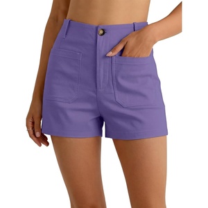 image:imageANRABESS Dressy Shorts for Women with Flat Pockets  WrinkleFree Stretchy Comfort Shorts Business Casual Office Work 2026 Summer Cute ClothesPurple