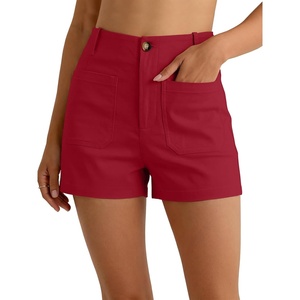 image:imageANRABESS Dressy Shorts for Women with Flat Pockets  WrinkleFree Stretchy Comfort Shorts Business Casual Office Work 2026 Summer Cute ClothesRed