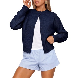 image:imageANRABESS Lightweight Cardigan Sweaters for Women Trendy  Soft Breathable Knit Subtle Cropped Long Sleeve Button Down Crewneck Relaxed Loose Fit Casual amp Work Wear Fall OutfitsNavy Blue