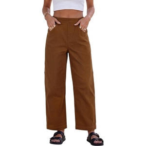 image:imageANRABESS Women Barrel Jeans Baggy High Waist Wide Leg Pants  Ankle Length Denim with PocketGoing Out Y2K StreetwearSummer Casual Daily Wear Relaxed Fit Boyfriend StyleFall WinterCaramel