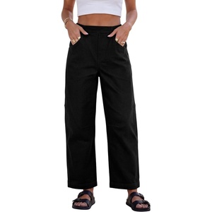 image:imageANRABESS Women Barrel Jeans Baggy High Waist Wide Leg Pants  Ankle Length Denim with PocketGoing Out Y2K StreetwearSummer Casual Daily Wear Relaxed Fit Boyfriend StyleFall WinterBlack