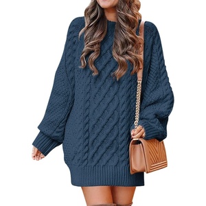 image:imageANRABESS Womens Sweater Dress Oversized Cable Knit Chunky Long Sleeve Short Dresses 2026 Fall Outfits Vacation Winter ClothesNavy