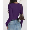 image:imageANRABESS Ribbed Square Neck Slim Long Sleeve Shirts for Women  Cozy Soft Stretchy Knit Basic Tops Business Casual Work Going Out Daily Wear Fall Winter Trendy Layering ClothesPurple