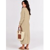image:imageANRABESS Women Long Sleeve Button V Neck Oversized Casual Loose Fit Waffle Knit Fall Midi Sweater Dress 2026 Trendy OutfitsApricot