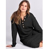 image:imageANRABESS Women Long Sleeve Button V Neck Oversized Casual Loose Fit Waffle Knit Fall Midi Sweater Dress 2026 Trendy OutfitsBlack