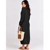 image:imageANRABESS Women Long Sleeve Button V Neck Oversized Casual Loose Fit Waffle Knit Fall Midi Sweater Dress 2026 Trendy OutfitsBlack