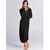 image:imageANRABESS Women Long Sleeve Button V Neck Oversized Casual Loose Fit Waffle Knit Fall Midi Sweater Dress 2026 Trendy OutfitsBlack
