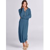 image:imageANRABESS Women Long Sleeve Button V Neck Oversized Casual Loose Fit Waffle Knit Fall Midi Sweater Dress 2026 Trendy OutfitsDusty Blue