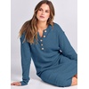 image:imageANRABESS Women Long Sleeve Button V Neck Oversized Casual Loose Fit Waffle Knit Fall Midi Sweater Dress 2026 Trendy OutfitsDusty Blue
