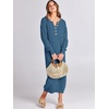 image:imageANRABESS Women Long Sleeve Button V Neck Oversized Casual Loose Fit Waffle Knit Fall Midi Sweater Dress 2026 Trendy OutfitsDusty Blue