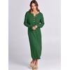 image:imageANRABESS Women Long Sleeve Button V Neck Oversized Casual Loose Fit Waffle Knit Fall Midi Sweater Dress 2026 Trendy OutfitsGreen